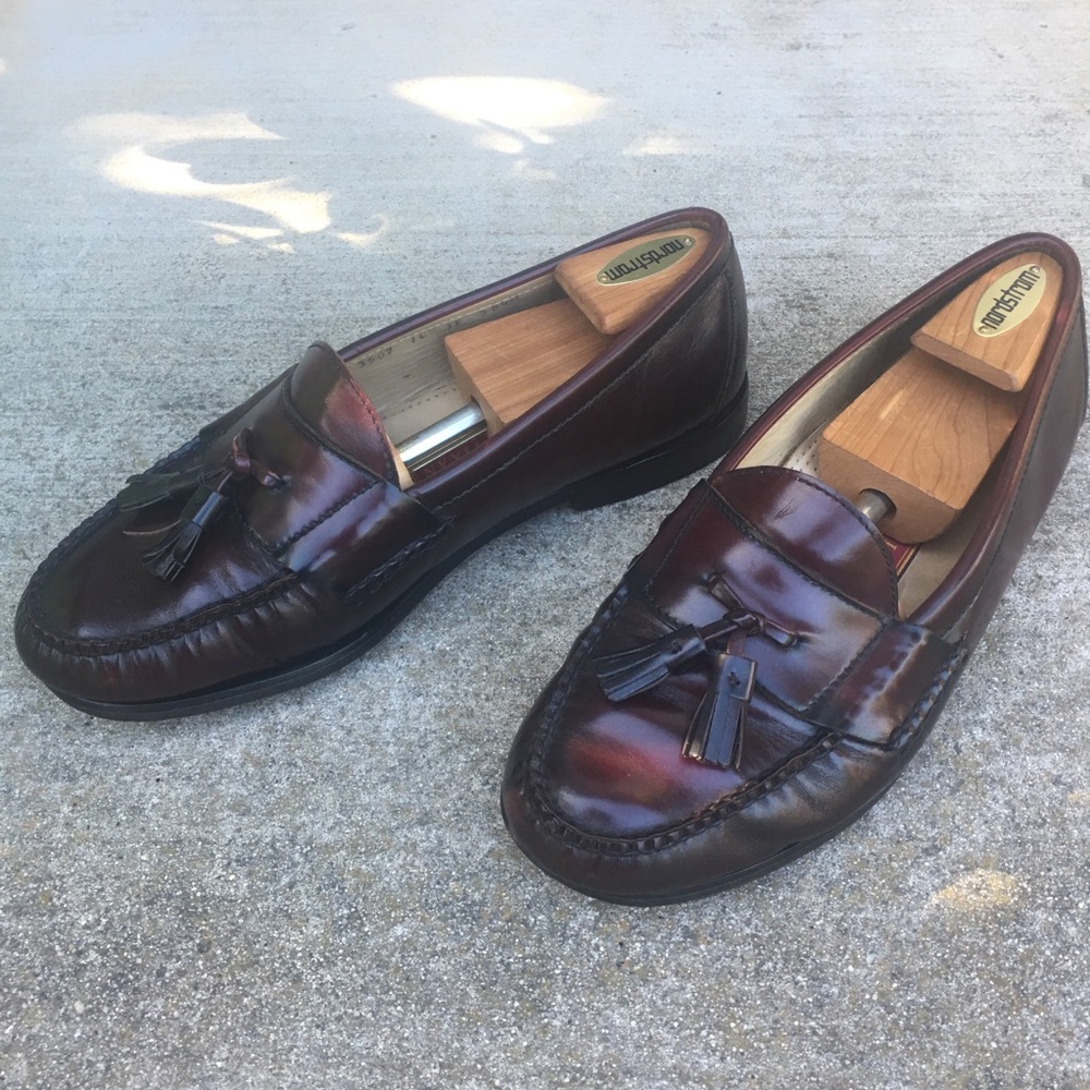 COLE HAAN City Burgundy Tassel Leather Loafer Shoe